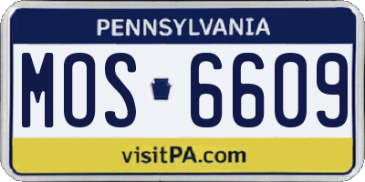PA license plate MOS6609