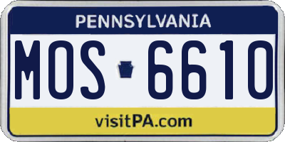 PA license plate MOS6610