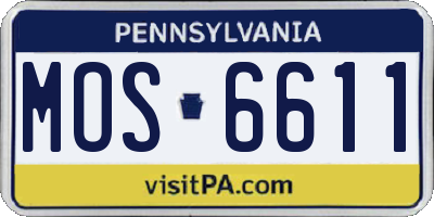 PA license plate MOS6611