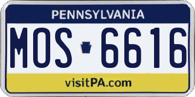 PA license plate MOS6616