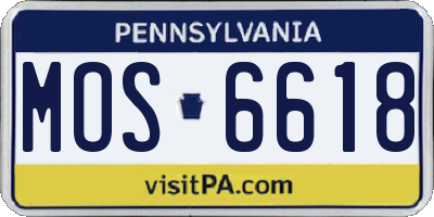 PA license plate MOS6618