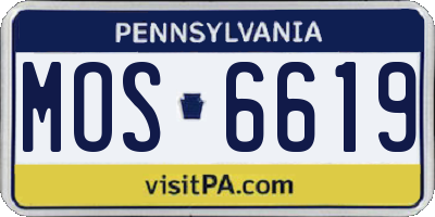 PA license plate MOS6619