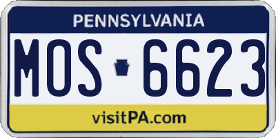 PA license plate MOS6623
