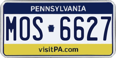 PA license plate MOS6627