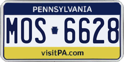 PA license plate MOS6628
