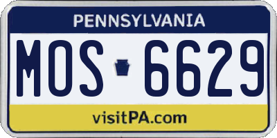 PA license plate MOS6629