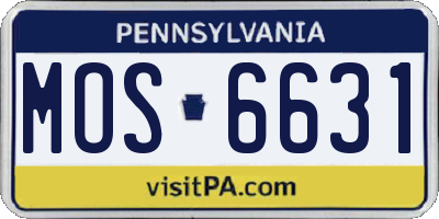 PA license plate MOS6631