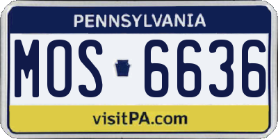 PA license plate MOS6636