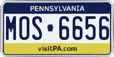 PA license plate MOS6656