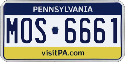 PA license plate MOS6661