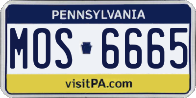 PA license plate MOS6665