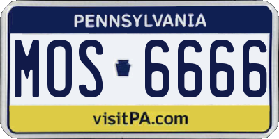 PA license plate MOS6666