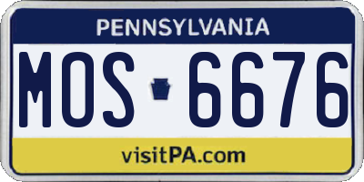 PA license plate MOS6676