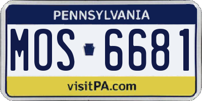 PA license plate MOS6681