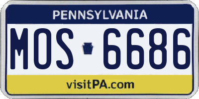 PA license plate MOS6686