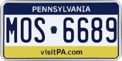 PA license plate MOS6689