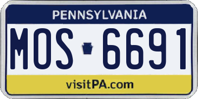 PA license plate MOS6691