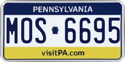 PA license plate MOS6695