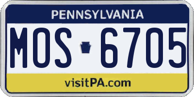 PA license plate MOS6705