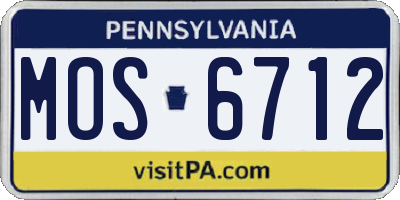 PA license plate MOS6712