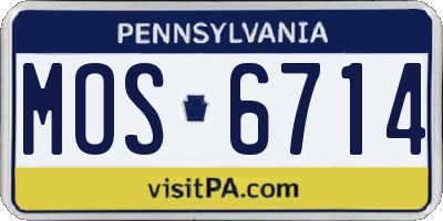 PA license plate MOS6714
