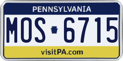 PA license plate MOS6715