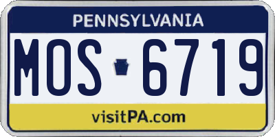 PA license plate MOS6719