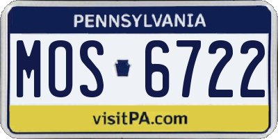 PA license plate MOS6722