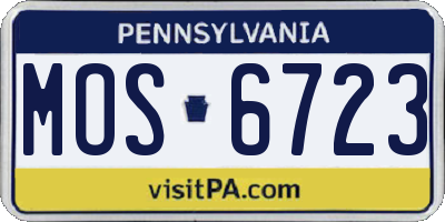 PA license plate MOS6723