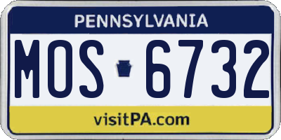 PA license plate MOS6732