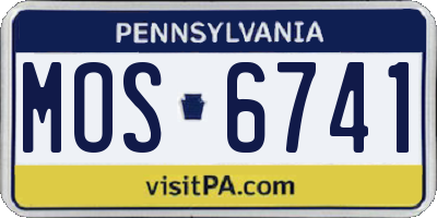 PA license plate MOS6741