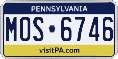 PA license plate MOS6746