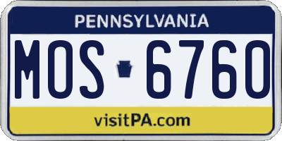PA license plate MOS6760