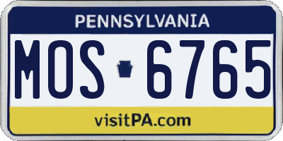 PA license plate MOS6765