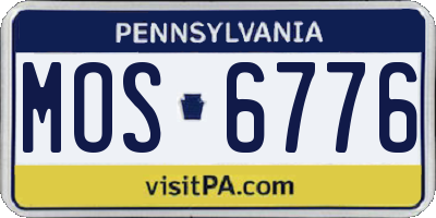 PA license plate MOS6776
