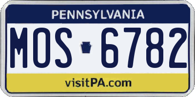PA license plate MOS6782