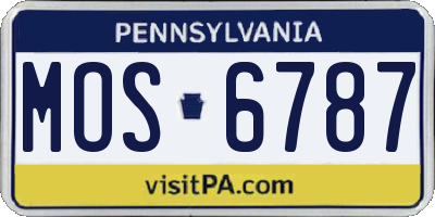 PA license plate MOS6787