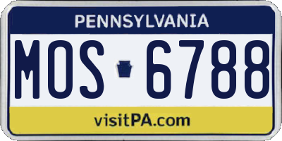 PA license plate MOS6788