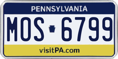 PA license plate MOS6799