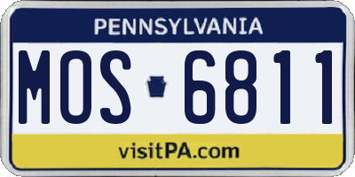 PA license plate MOS6811