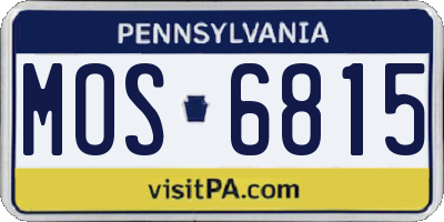 PA license plate MOS6815