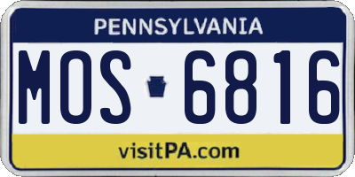 PA license plate MOS6816