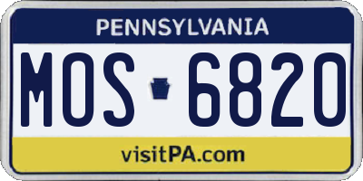 PA license plate MOS6820