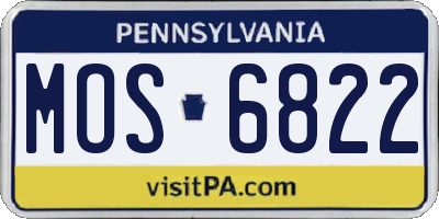 PA license plate MOS6822