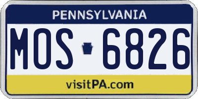 PA license plate MOS6826