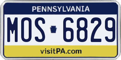 PA license plate MOS6829