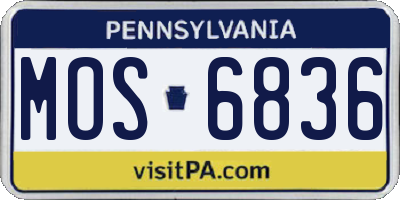 PA license plate MOS6836
