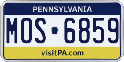PA license plate MOS6859