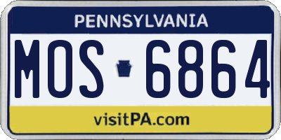 PA license plate MOS6864
