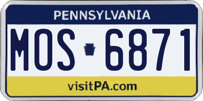 PA license plate MOS6871